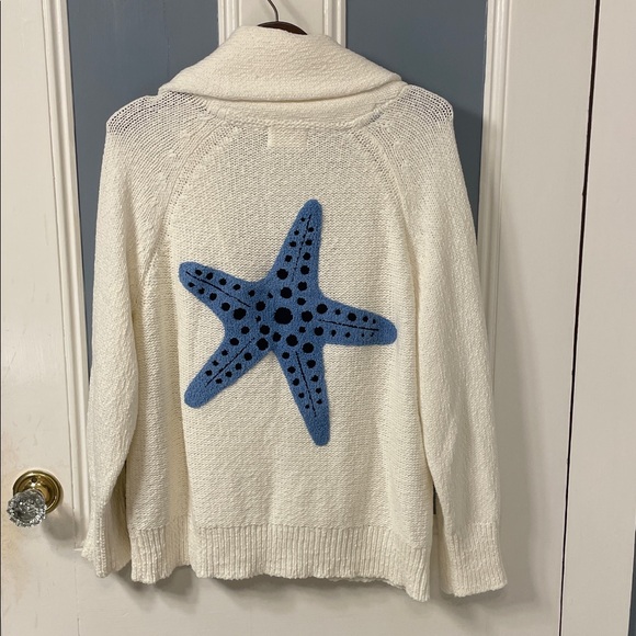 Mia & Tess Starfish Shawl Collar Cardigan Sweater - Picture 6 of 9